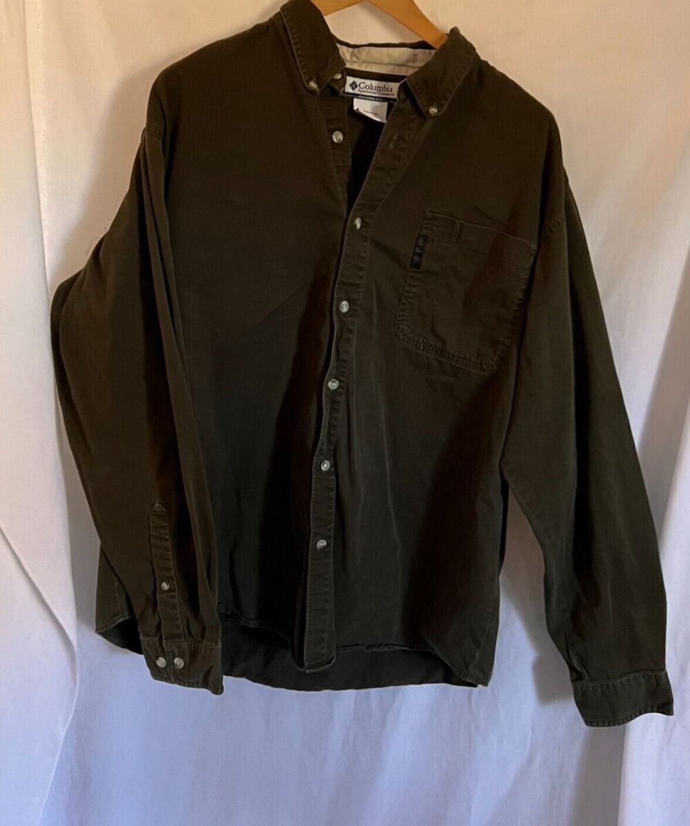 Columbia sportswear button down cotton shirt green XL